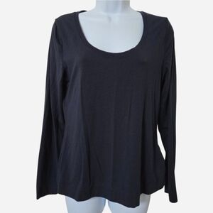 Athleta blue scoop neck basic long sleeve tee size medium